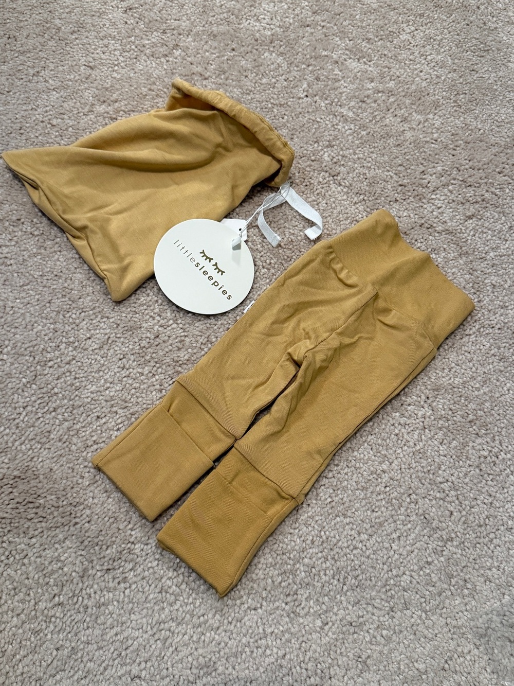 Little Sleepies Hazel Wood Baby Fold-Over Cuffed Leggings. Micropreemie